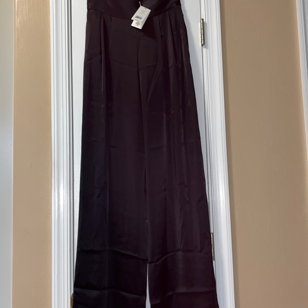 NEW TORY BURCH TRIACETATE SATIN WIDE LEG PANTS SZ 0. PRICE FIRM!